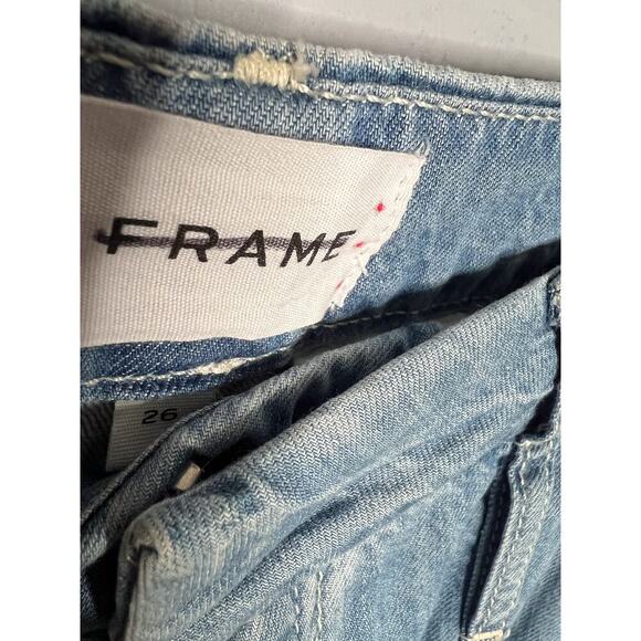 Frame Relaxed Straight Cargo Jeans Size 26 Rhythm Light Wash Wide Leg - Picture 9 of 12